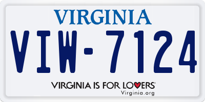 VA license plate VIW7124