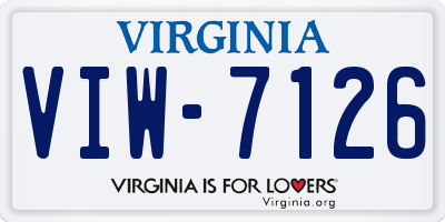 VA license plate VIW7126