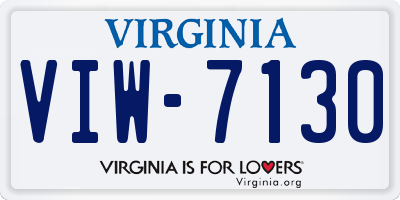 VA license plate VIW7130