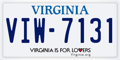 VA license plate VIW7131