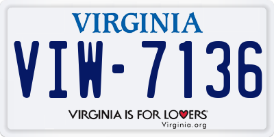 VA license plate VIW7136