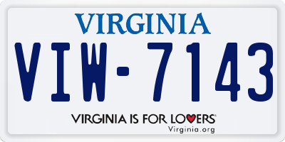 VA license plate VIW7143