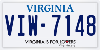 VA license plate VIW7148