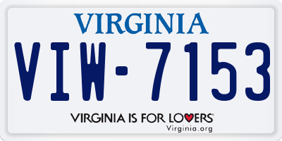 VA license plate VIW7153