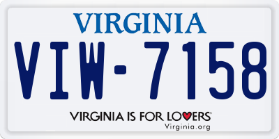 VA license plate VIW7158