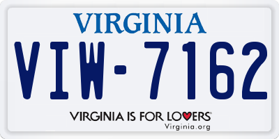 VA license plate VIW7162