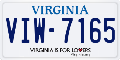VA license plate VIW7165