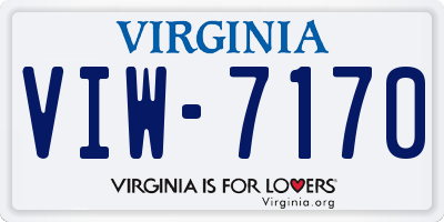 VA license plate VIW7170