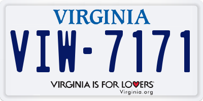 VA license plate VIW7171