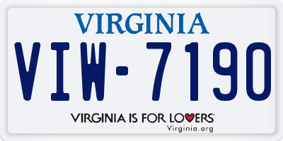 VA license plate VIW7190