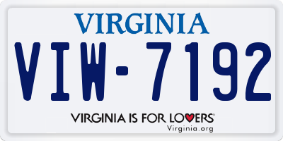 VA license plate VIW7192