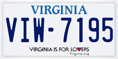VA license plate VIW7195