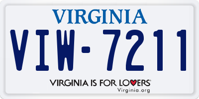 VA license plate VIW7211