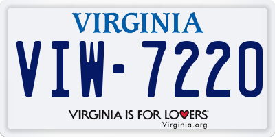 VA license plate VIW7220