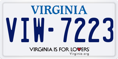 VA license plate VIW7223