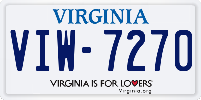 VA license plate VIW7270