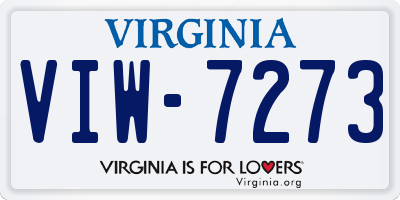 VA license plate VIW7273