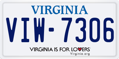 VA license plate VIW7306
