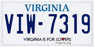 VA license plate VIW7319