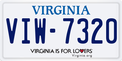 VA license plate VIW7320