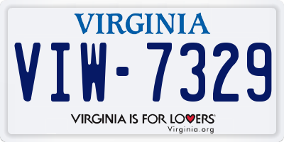 VA license plate VIW7329