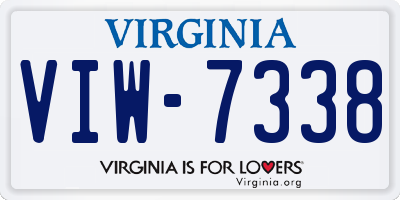 VA license plate VIW7338