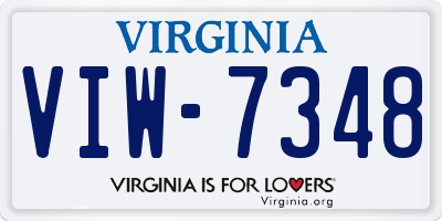 VA license plate VIW7348