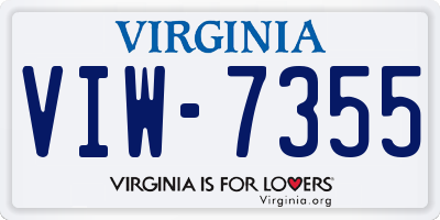 VA license plate VIW7355
