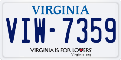 VA license plate VIW7359