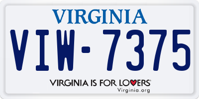 VA license plate VIW7375