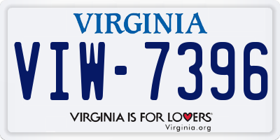 VA license plate VIW7396