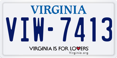 VA license plate VIW7413