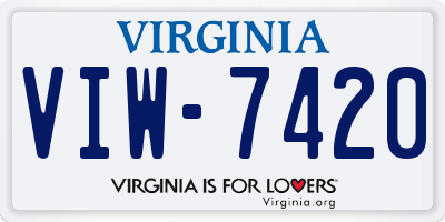 VA license plate VIW7420