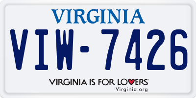 VA license plate VIW7426