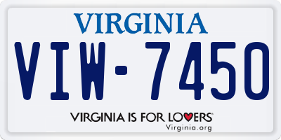 VA license plate VIW7450