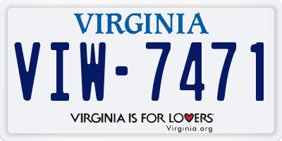 VA license plate VIW7471