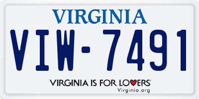 VA license plate VIW7491