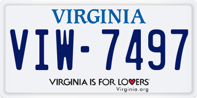 VA license plate VIW7497