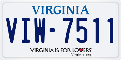 VA license plate VIW7511