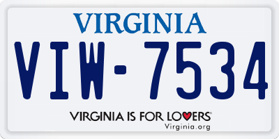VA license plate VIW7534