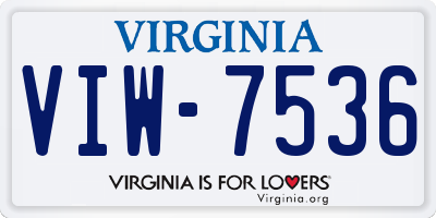 VA license plate VIW7536