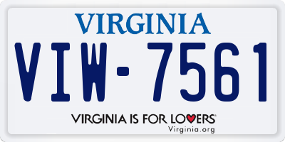VA license plate VIW7561