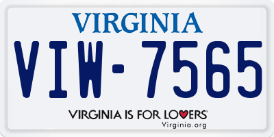 VA license plate VIW7565
