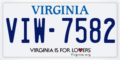 VA license plate VIW7582