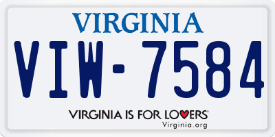 VA license plate VIW7584