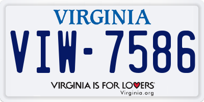 VA license plate VIW7586