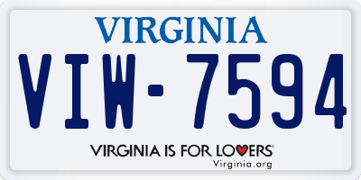 VA license plate VIW7594