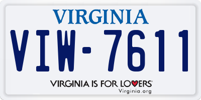 VA license plate VIW7611