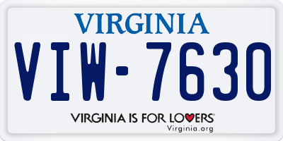 VA license plate VIW7630