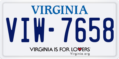 VA license plate VIW7658